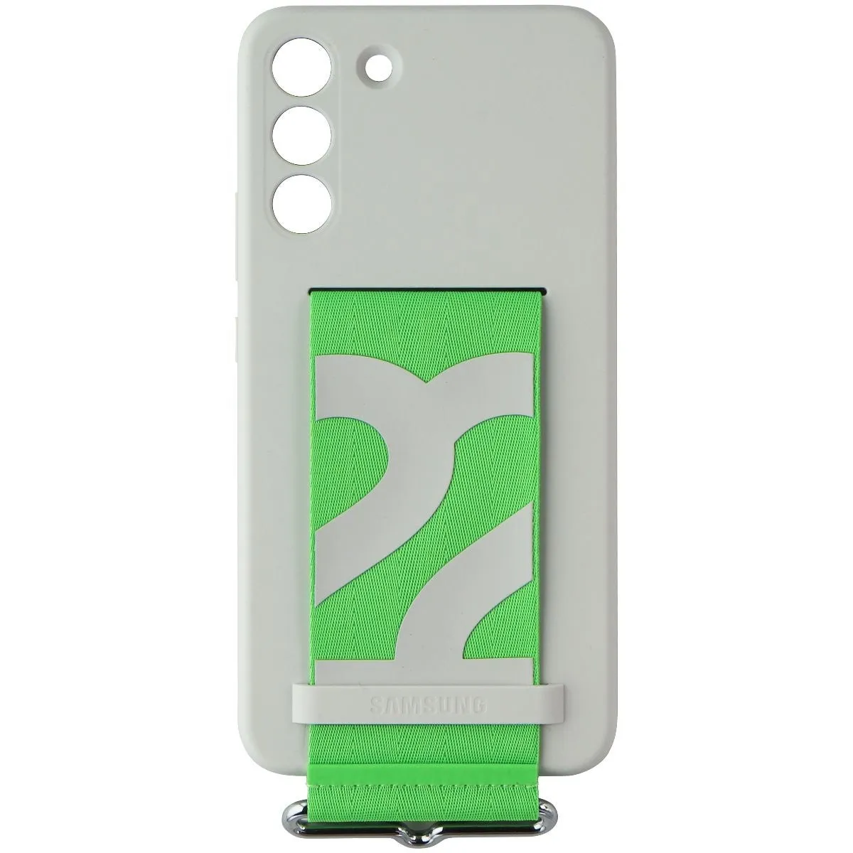 Samsung Silicone Cover with Strap for Samsung Galaxy S22  (Plus) - White / Green