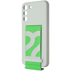 Samsung Silicone Cover with Strap for Samsung Galaxy S22  (Plus) - White / Green