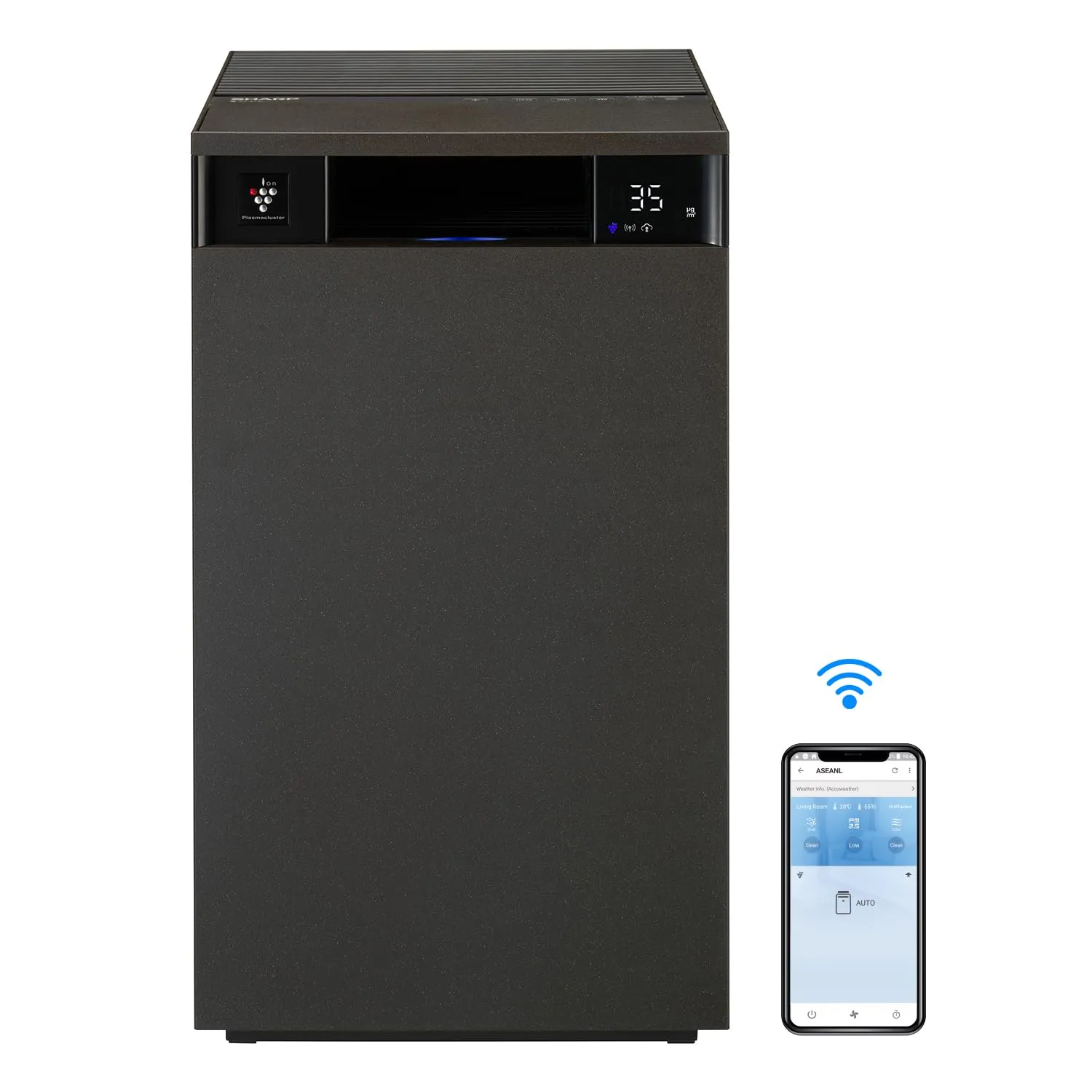 SHARP FX-S120M-H Air Purifier for Home | Area Coverage 930 sq feet | Wi-Fi Connectivity, Remote Operation Capability, PM 2.5 Display | Real Time Indicator for Air Quality, Temperature, Humidity