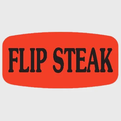 Short Oval Label Flip Steak - 1,000/Roll