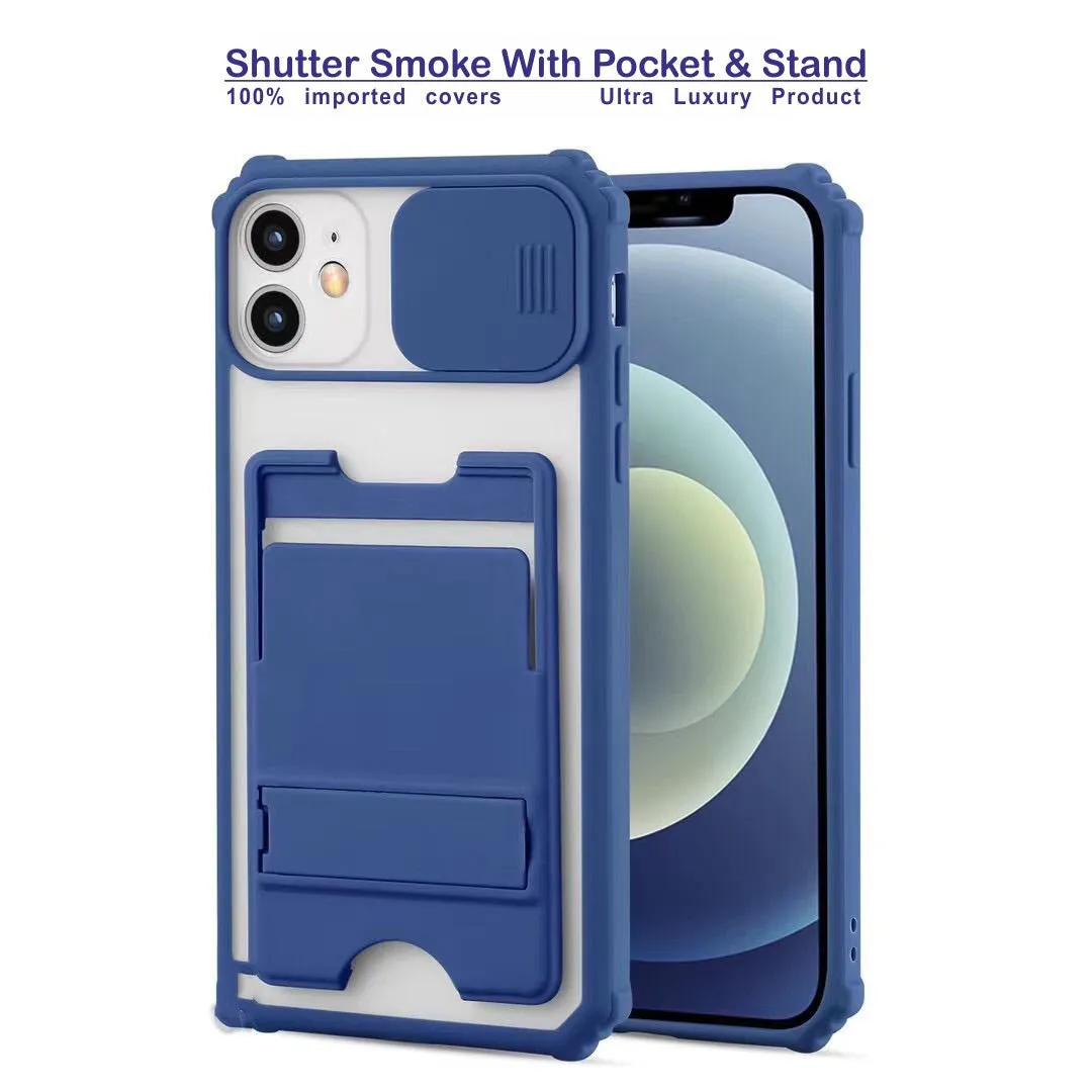 Shutter Smoke With Stand Hard Case For Redmi