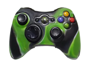 Silicone Cover For XBOX 360 Controller Skin Case Black/Green Swirls