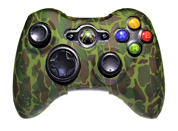 Silicone Cover For XBOX 360 Controller Skin Case Dark Green Camo