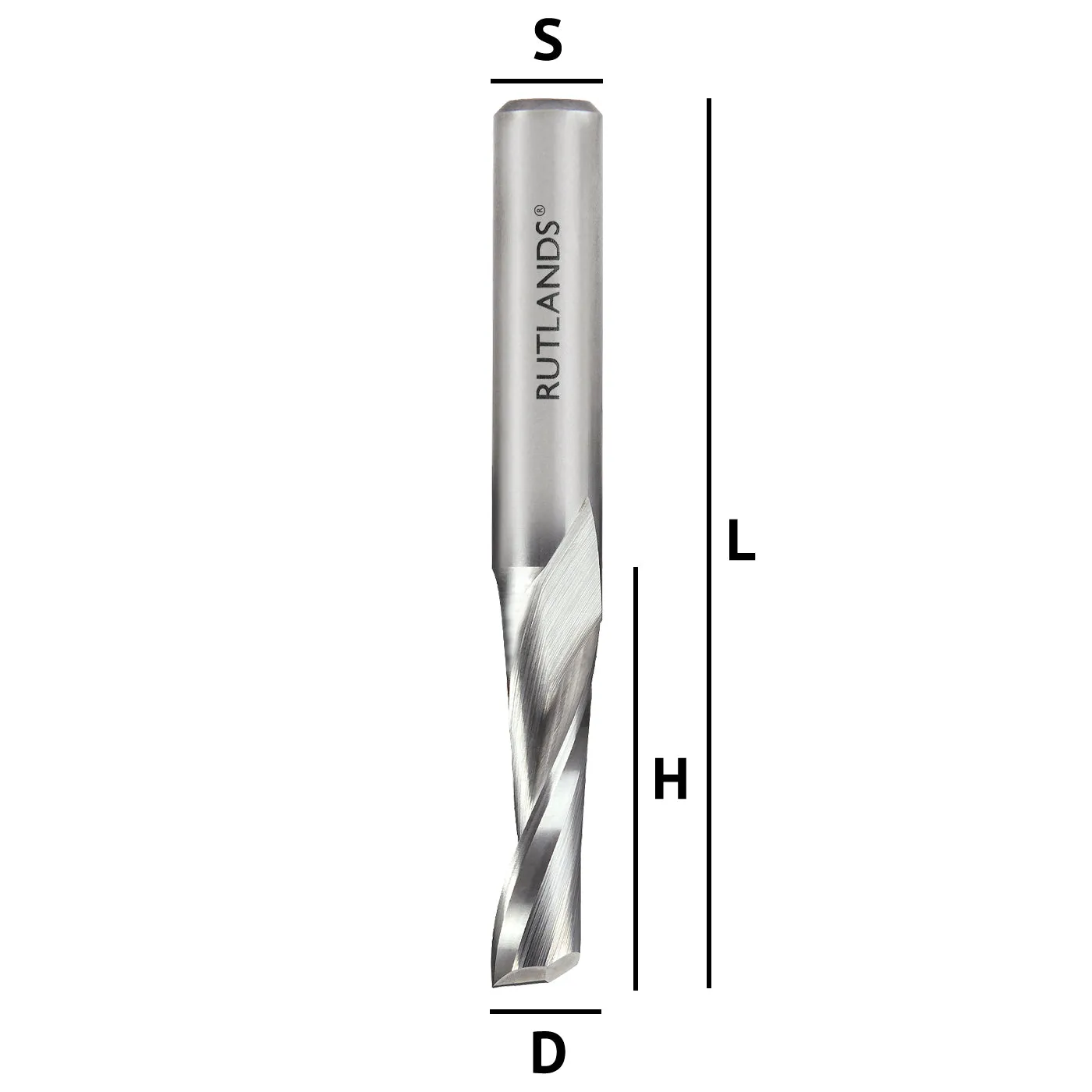 Solid Carbide Router Bit - Spiral Up Cut 1 Flute