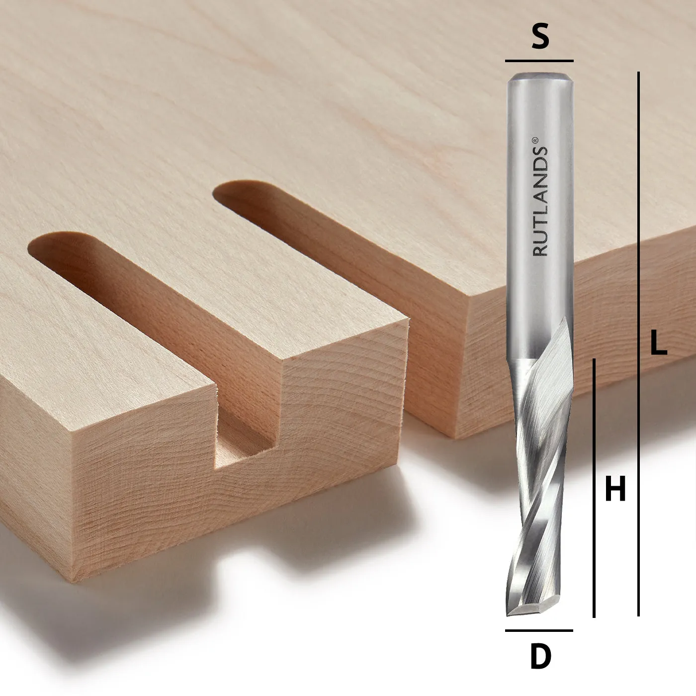 Solid Carbide Router Bit - Spiral Up Cut 1 Flute