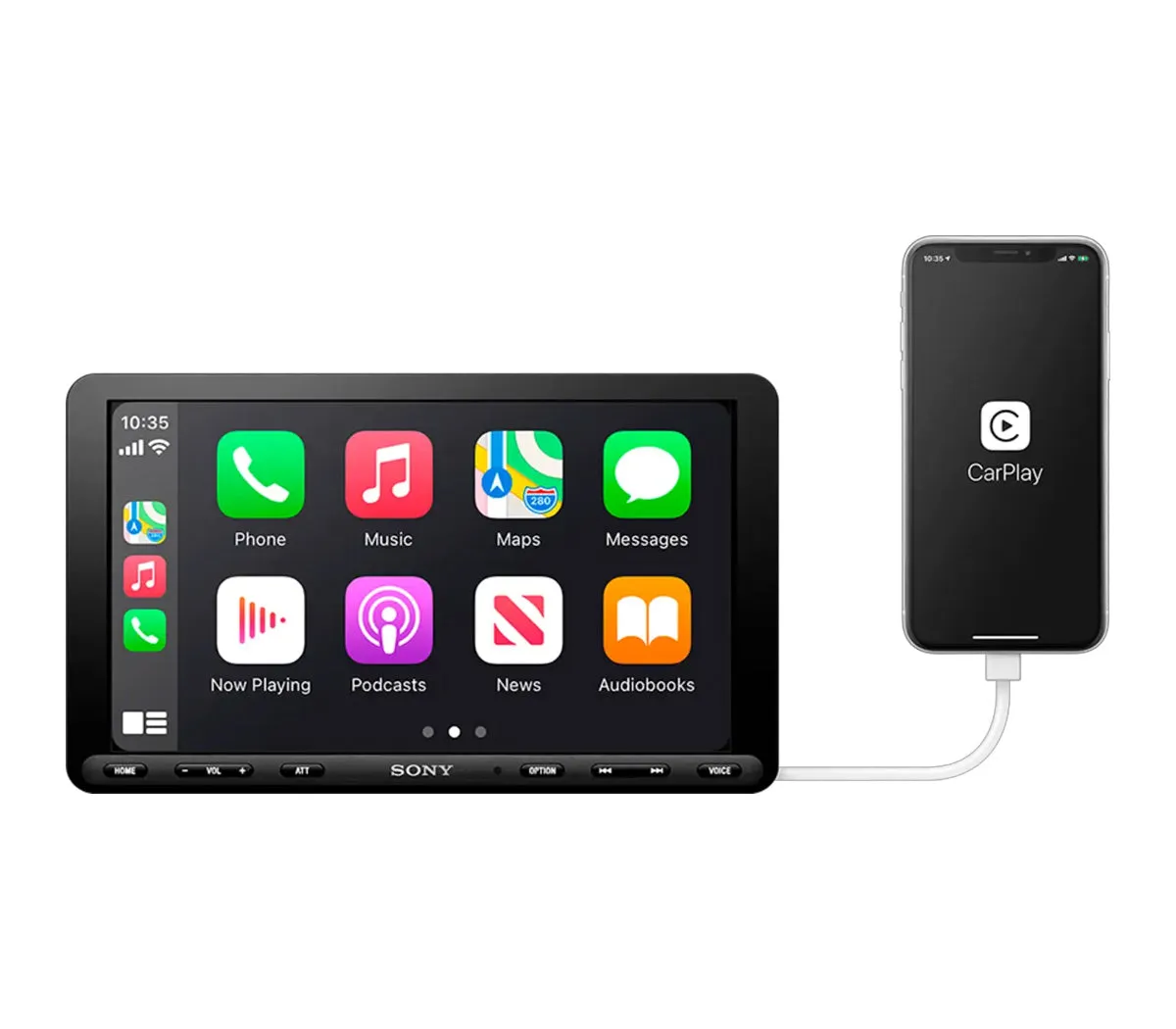 Sony 8.95" Apple CarPlay Android Auto Single DIN Media Receiver XAV AX8100