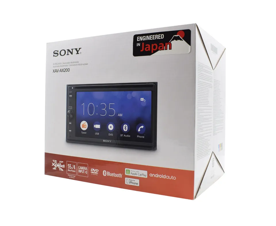 Sony XAV-AX200 Bluetooth/iPhone/USB Double Din DVD Receiver