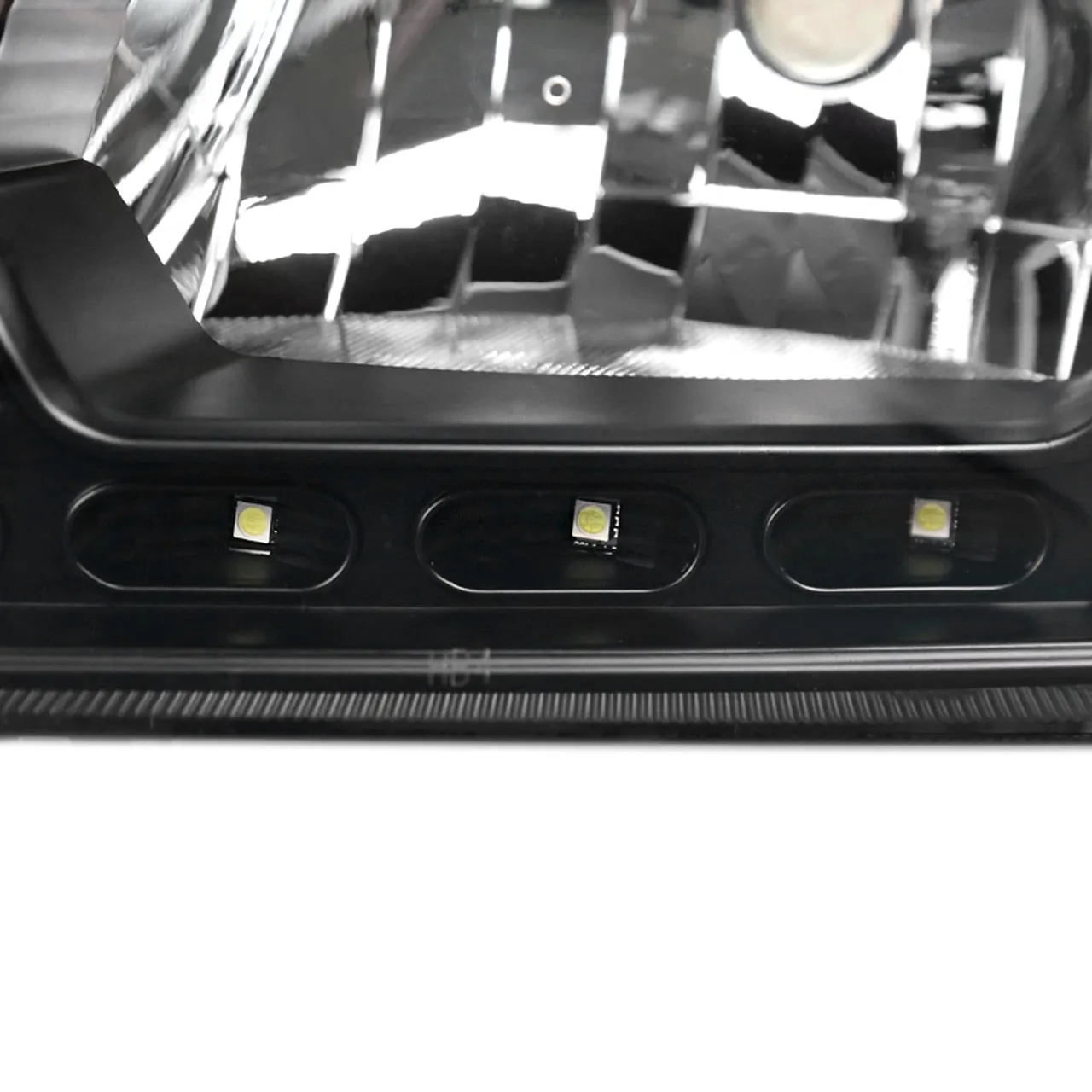 Spec-D Crystal Headlights Dodge Charger (06-10) w/ SMD LED Light Strip - Black / Smoked