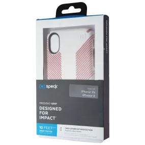 Speck Presidio Grip Case Cover for iPhone XS / X - Veil White / Lipliner Pink