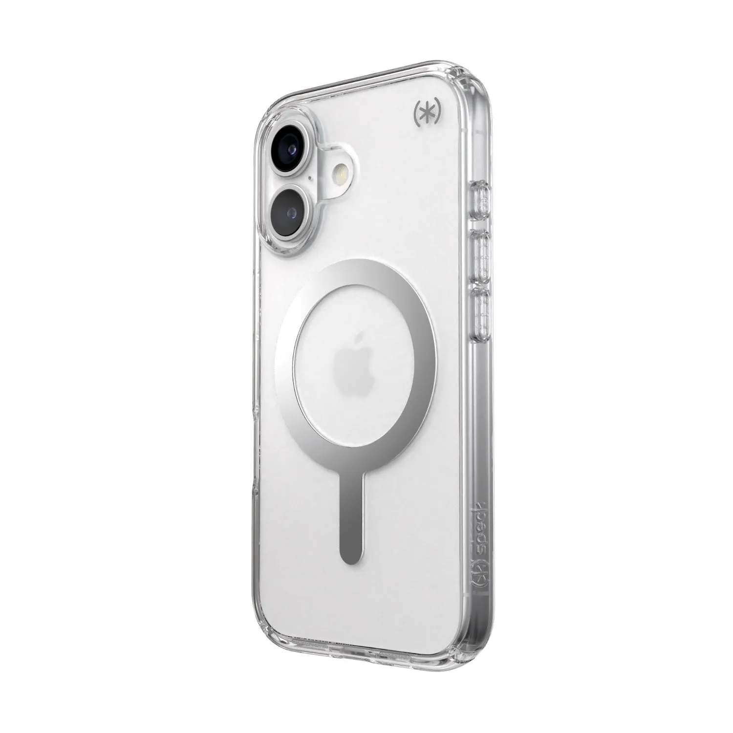 Speck Presidio Perfect Clear MagSafe Case - Apple iPhone 16 - Clear & Chrome (SPK150757-3240)