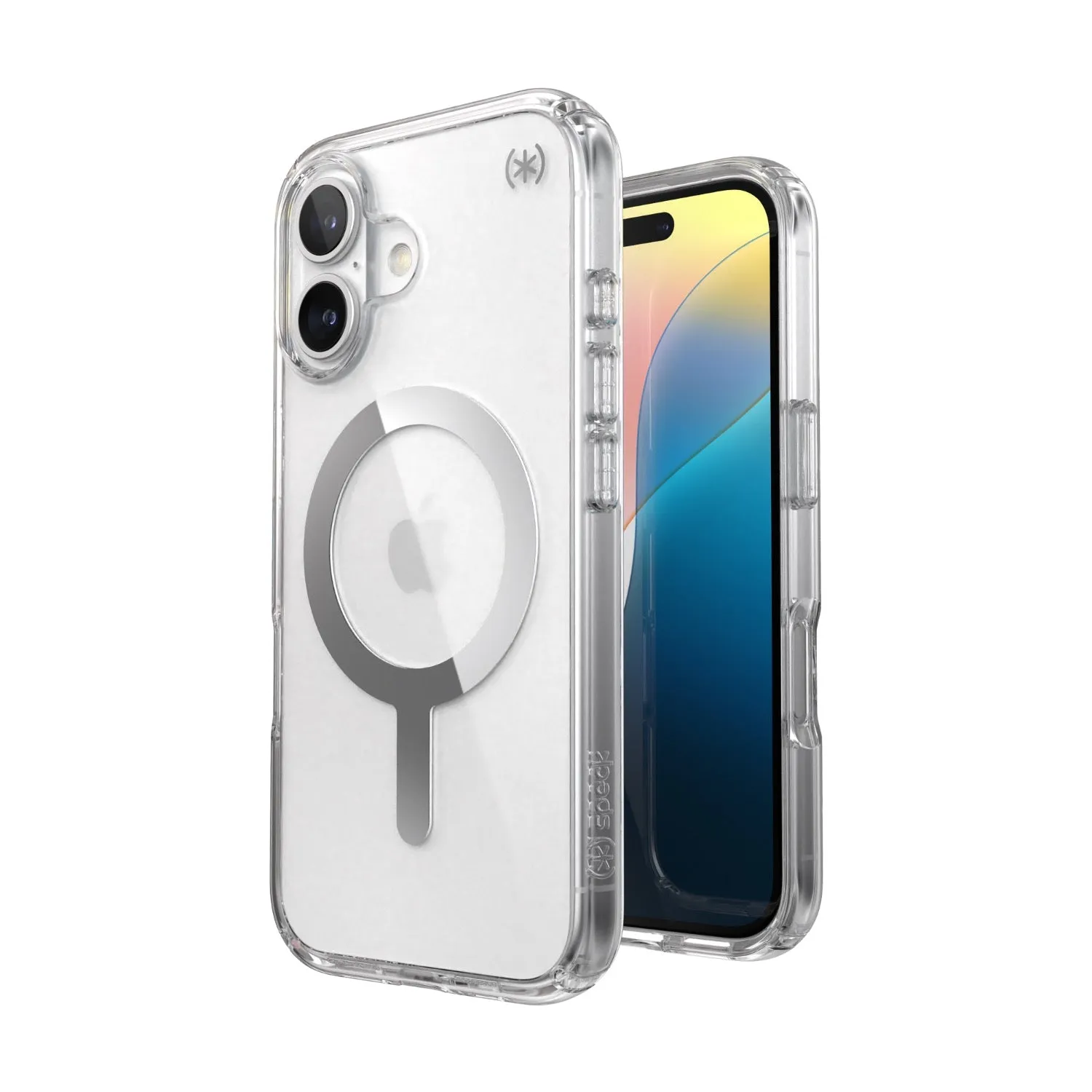 Speck Presidio Perfect Clear MagSafe Case - Apple iPhone 16 - Clear & Chrome (SPK150757-3240)