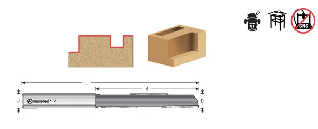 Stagger Tooth Plunge Router Bit | 1⁄2 Dia x 3 1⁄2 x 1⁄2" Shank | 51325 | 738685513255