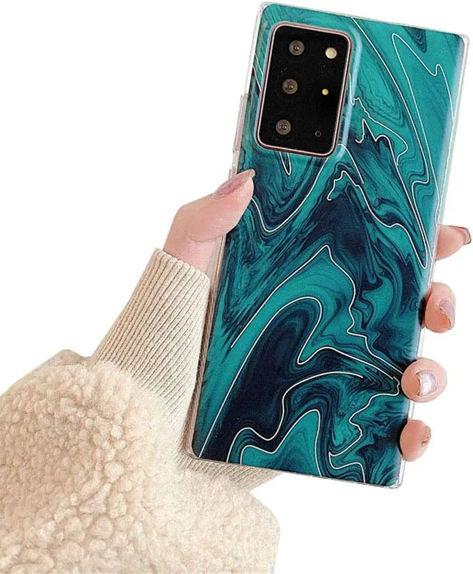 Sunswim Galaxy Note 20 Ultra Case 5G 6.9"Marble Phone Case - Blue