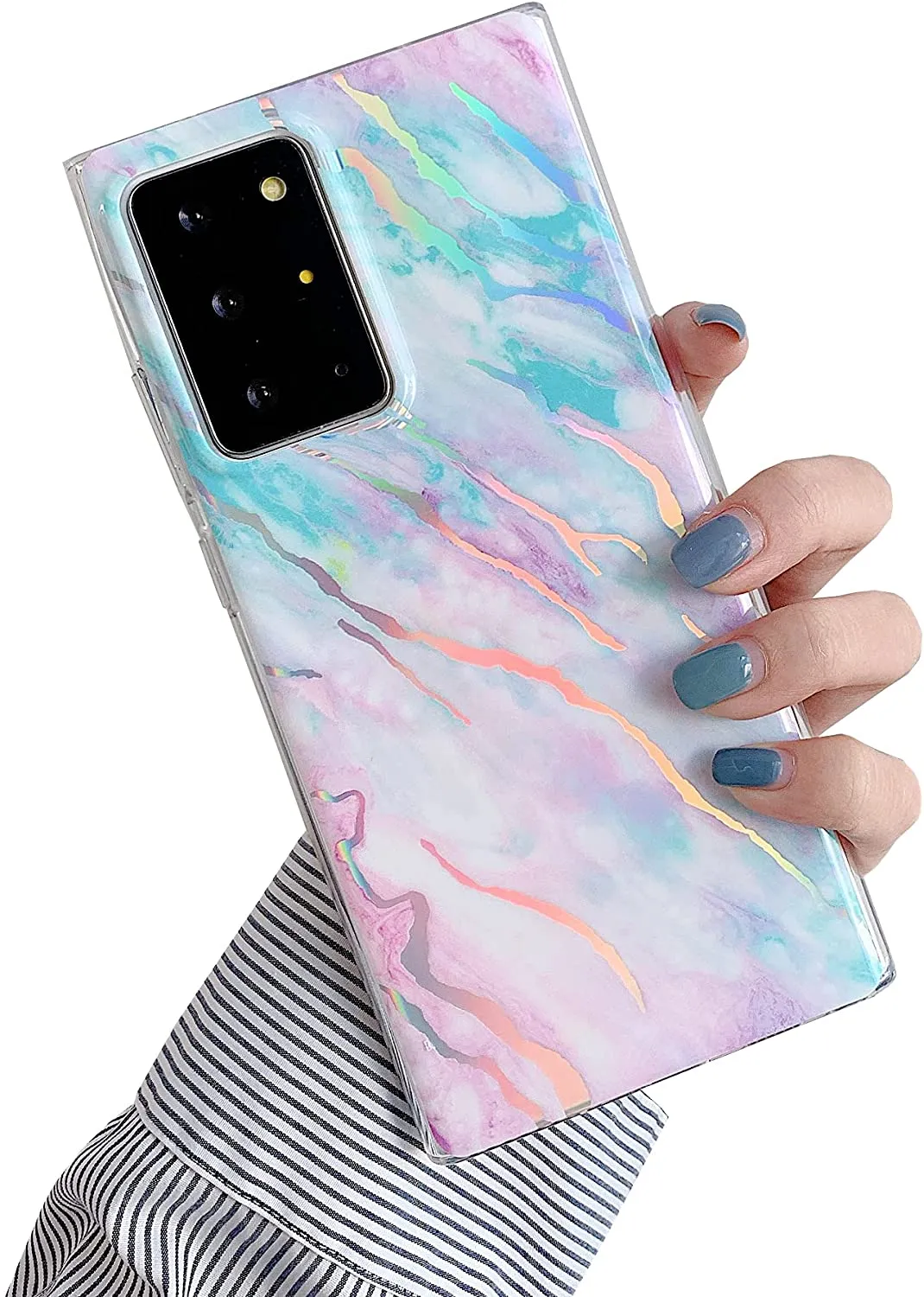 Sunswim Galaxy Note 20 Ultra Case 5G 6.9"Marble Phone Case - Blue