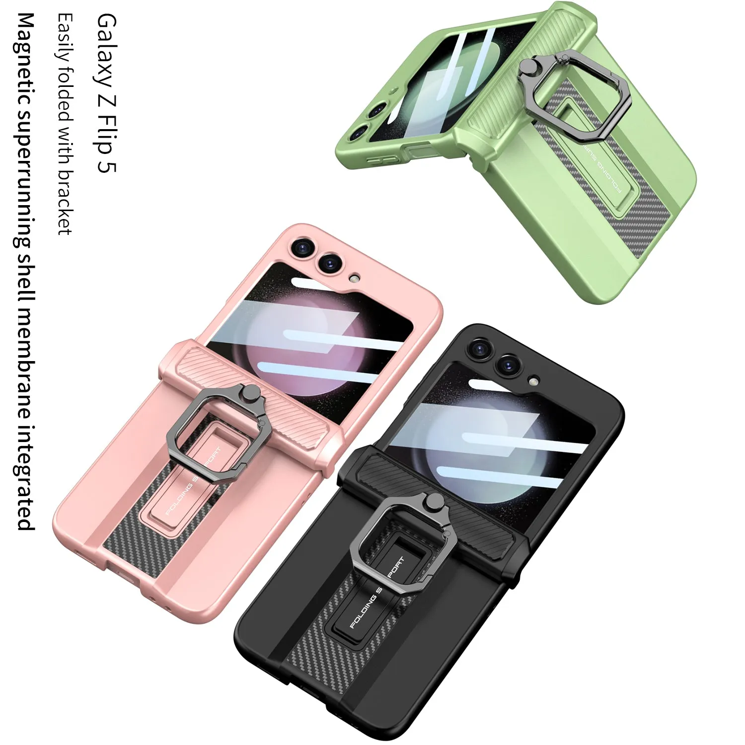 Supercar Flip Case with Magnetic Hinge Stand and Hard Shell for Samsung Galaxy Z Flip5