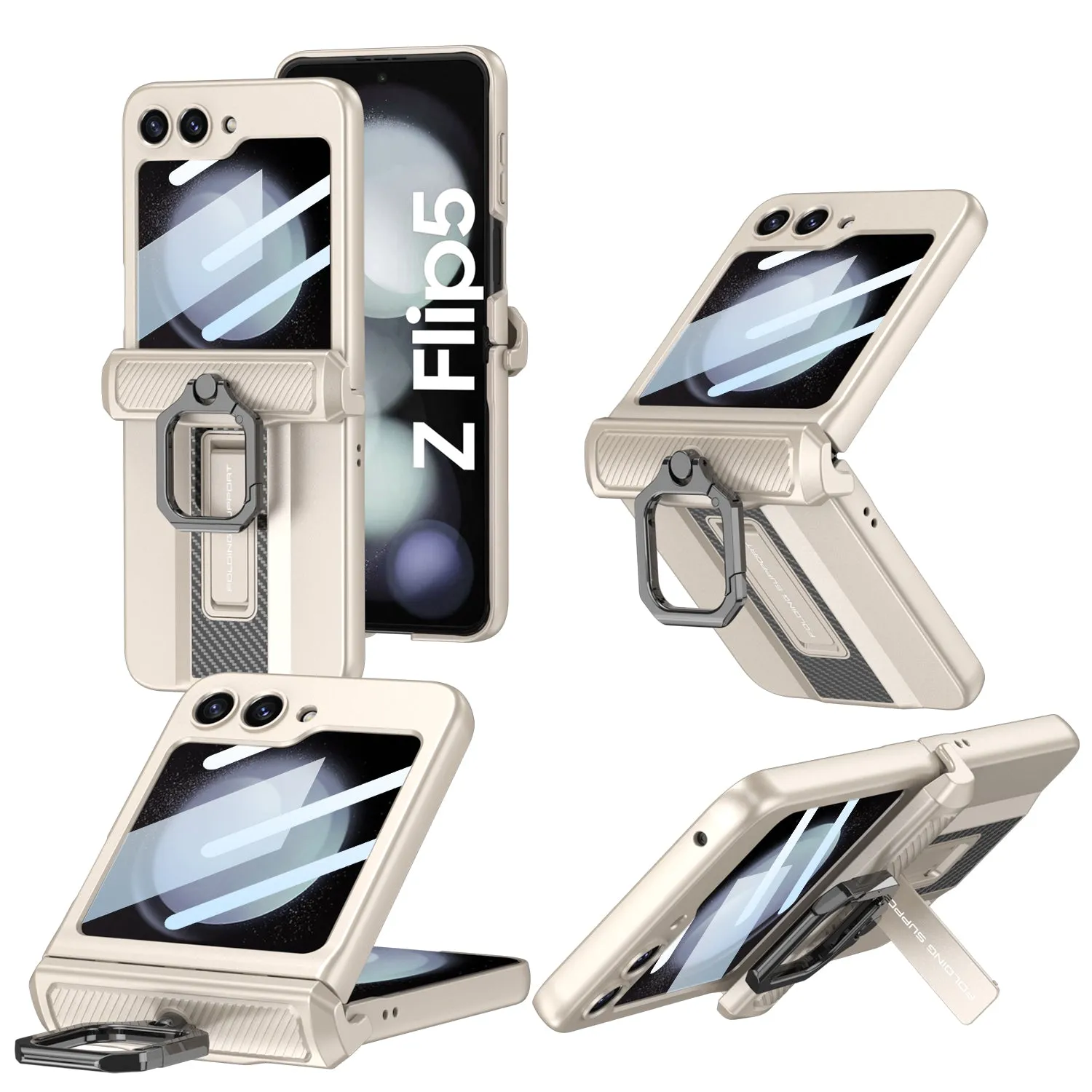 Supercar Flip Case with Magnetic Hinge Stand and Hard Shell for Samsung Galaxy Z Flip5