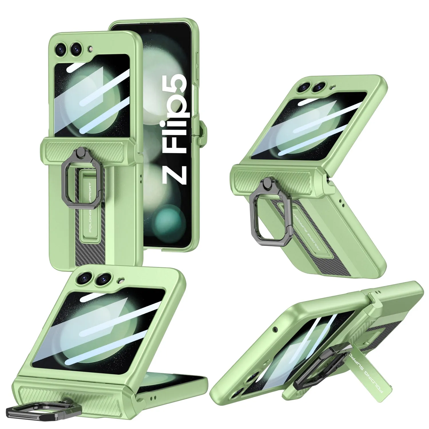 Supercar Flip Case with Magnetic Hinge Stand and Hard Shell for Samsung Galaxy Z Flip5