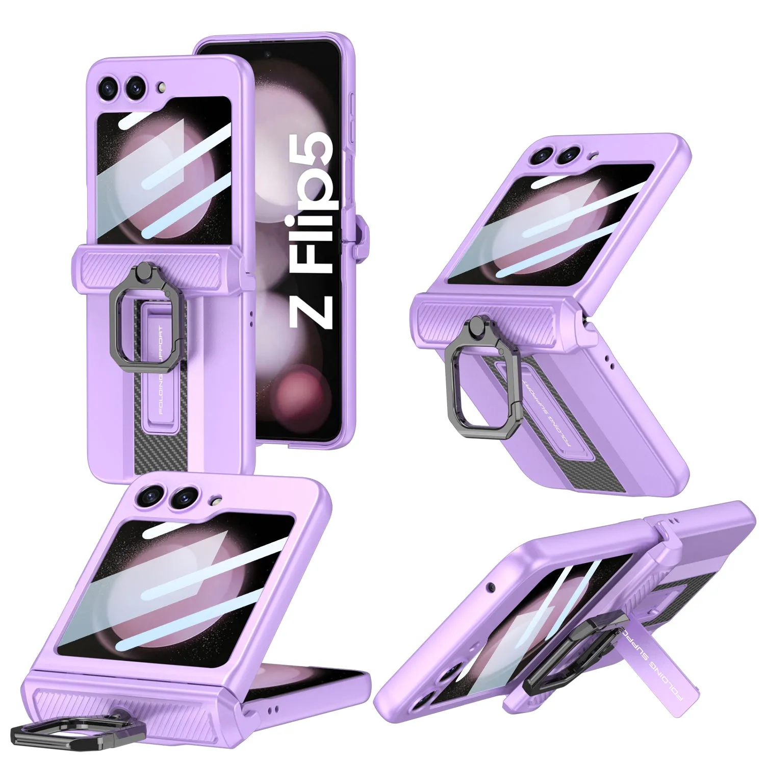 Supercar Flip Case with Magnetic Hinge Stand and Hard Shell for Samsung Galaxy Z Flip5