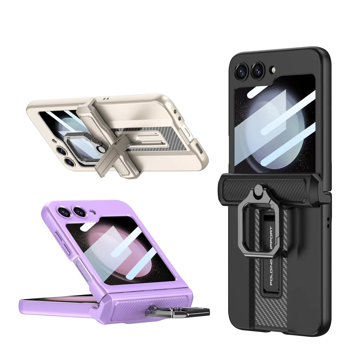 Supercar Flip Case with Magnetic Hinge Stand and Hard Shell for Samsung Galaxy Z Flip5