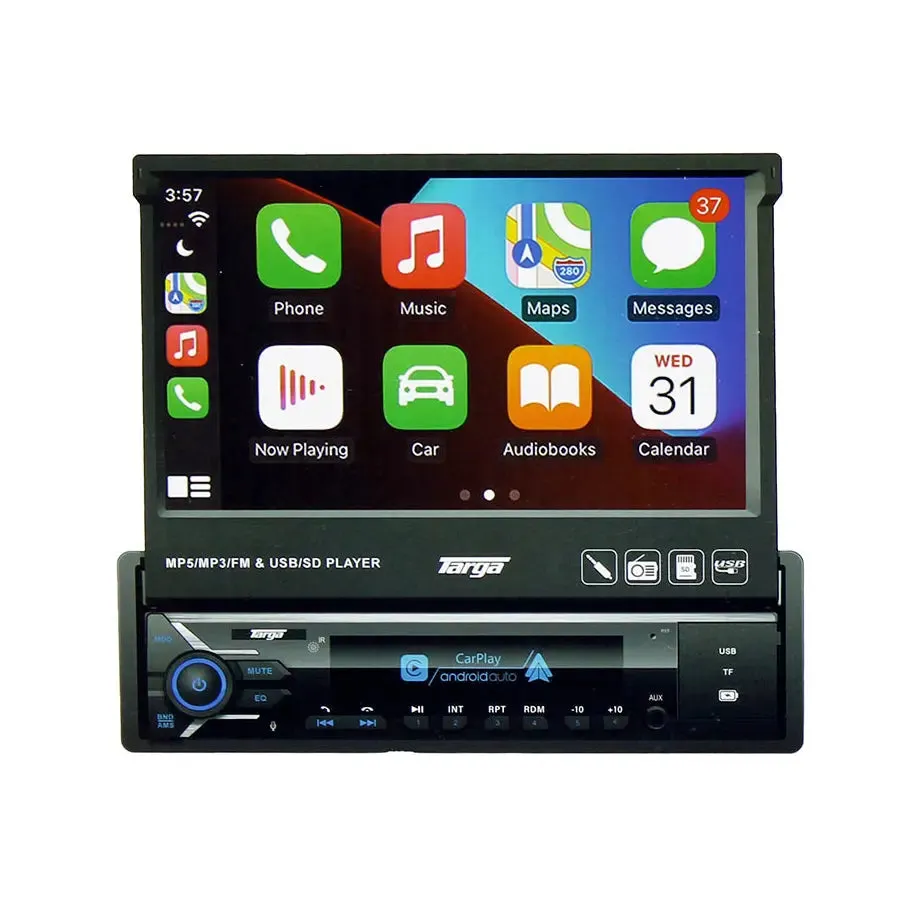 Targa TID-MAN700 7 Inch Multimedia Manual In-Dash System With Apple Carplay & Android Auto