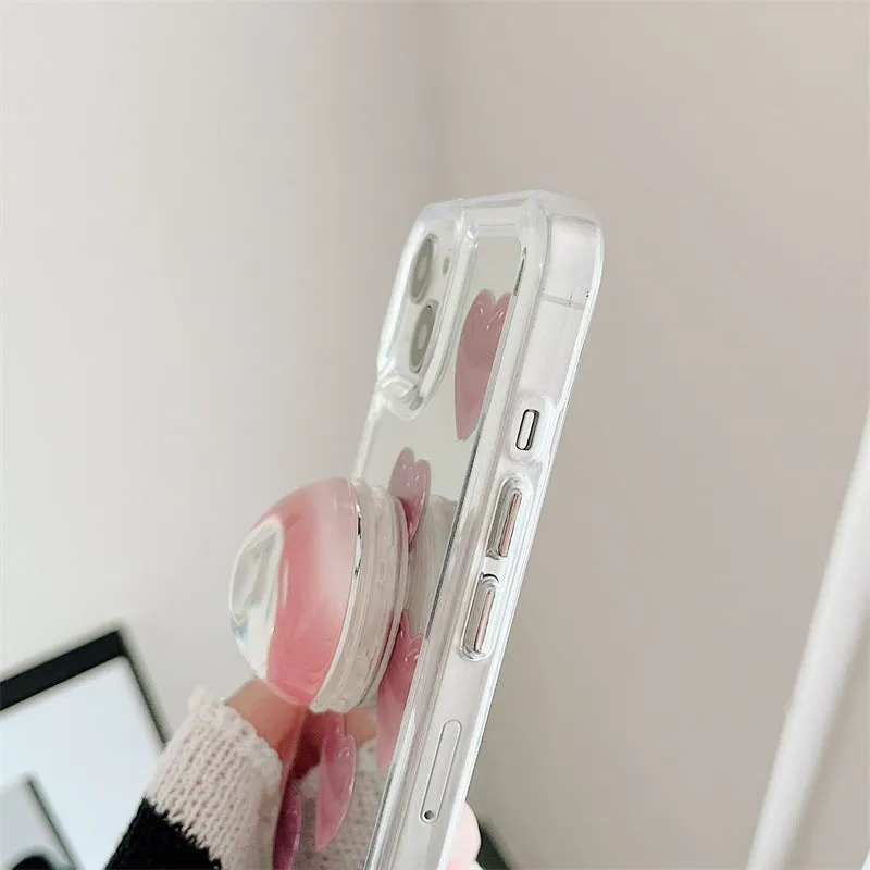 Toleet Pink Heart Mirror Phone Case