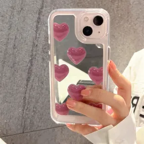 Toleet Pink Heart Mirror Phone Case