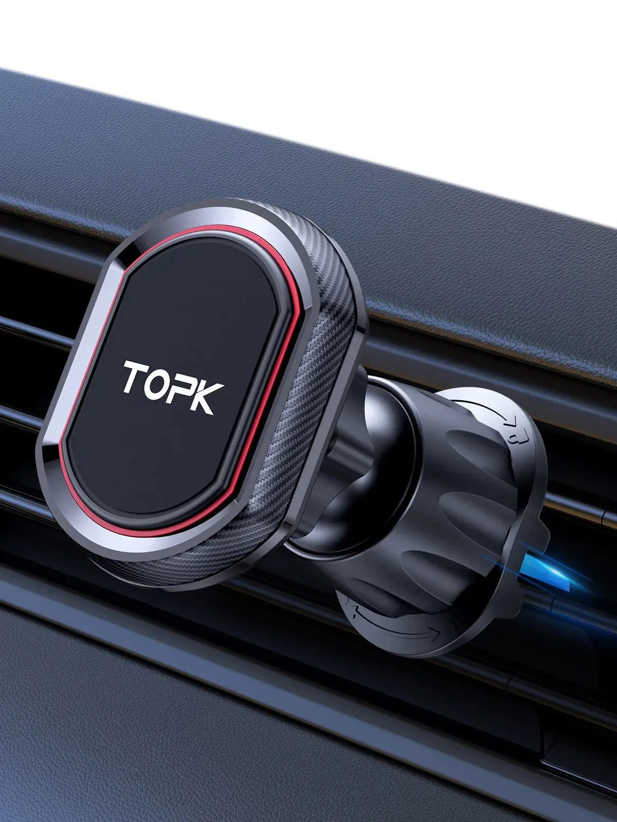 TOPK Car Phone Holder Magnetic Phone Car Mount for Car Air Vent Windshield and Dashboard with Strongest Magnet for Cellphones