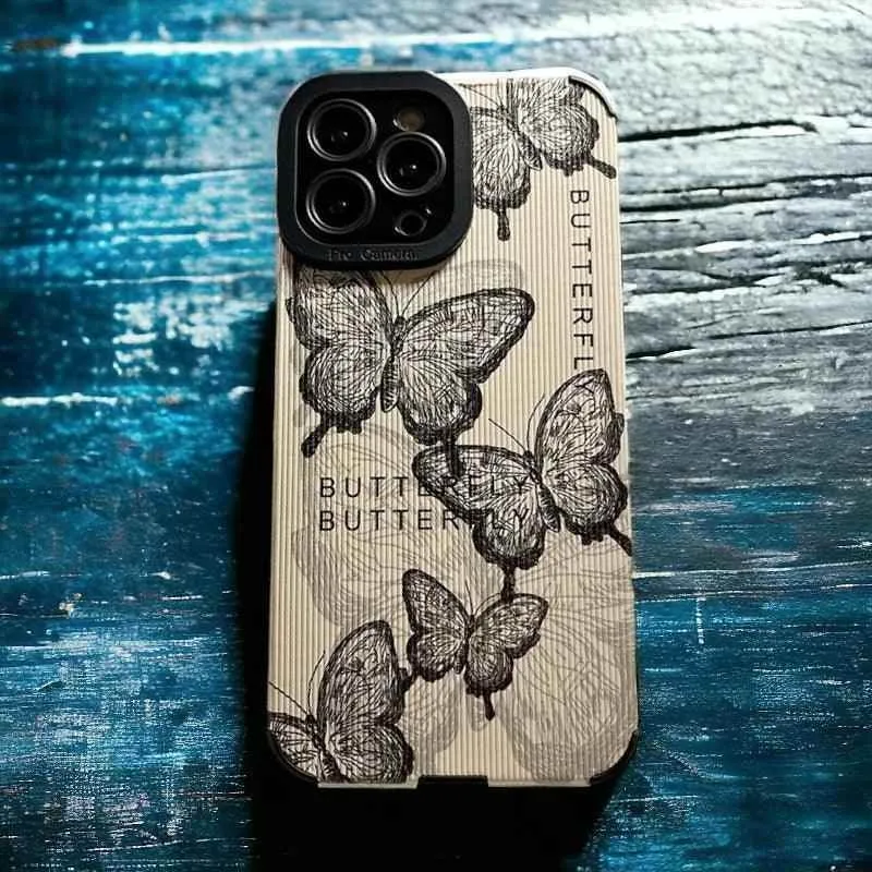 TSP34 Cute Phone Cases for iPhone 15, 14, 13, 12, 11 Pro Max, X, XS Max, XR, 7, or 8 Plus - Butterfly Leather Cover