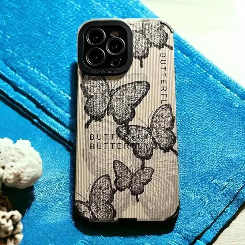 TSP34 Cute Phone Cases for iPhone 15, 14, 13, 12, 11 Pro Max, X, XS Max, XR, 7, or 8 Plus - Butterfly Leather Cover