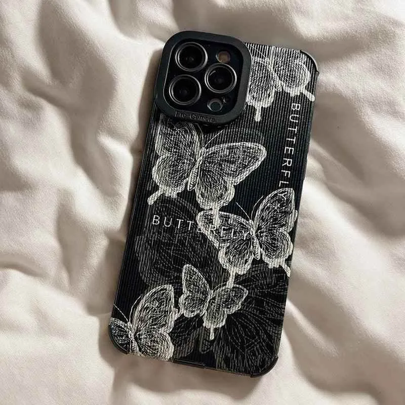 TSP34 Cute Phone Cases for iPhone 15, 14, 13, 12, 11 Pro Max, X, XS Max, XR, 7, or 8 Plus - Butterfly Leather Cover