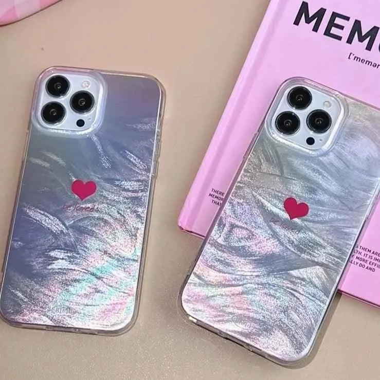 TSP44 Cute Phone Cases for iPhone 11, 12, 13, 14, 15, Pro Max, and 15 Plus - Red Mini Heart Design