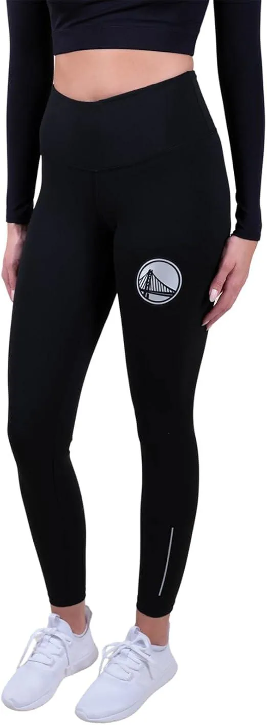 Ultra Game NBA Official Women's Super Soft Lightweight Leggings Fitness Sport Yoga Active Pants, Golden State Warriors, Black|Golden State Warriors