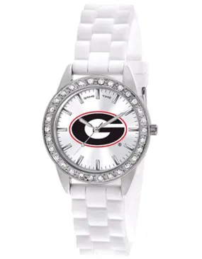 University of Georgia Womens Frost Watch - Crystal Bezel - Silicone Strap