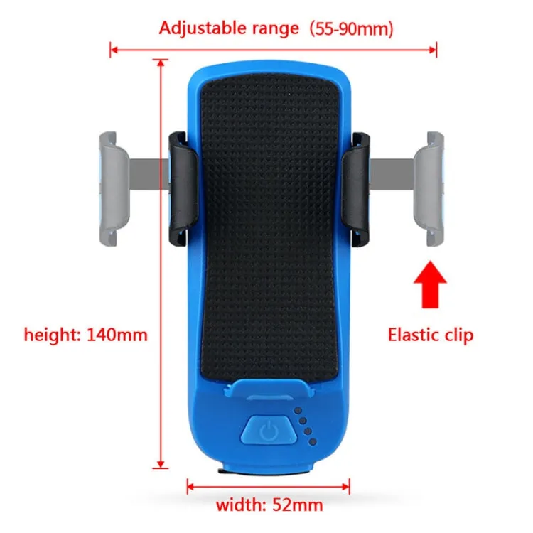 USB Charging Bicycle Light Front Handlebar Led Light  ， with Holder & Electric Horn，2400mAh Battery(Blue)