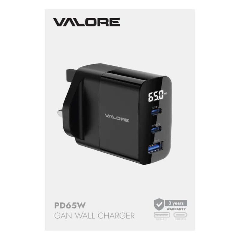 Valore PD65W GaN Wall Charger with Digital Display (PA-002)