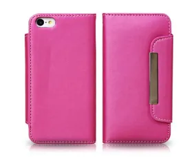 Wallet Series iPhone 5C Flip Leather Case - Magenta