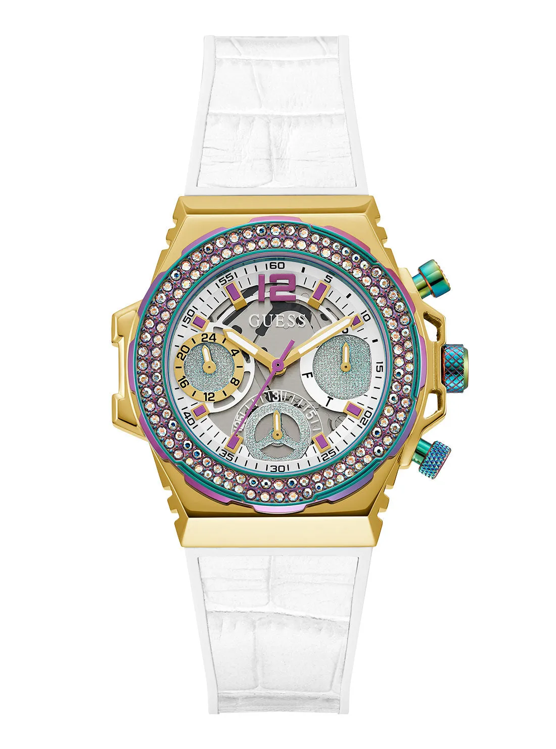 White Iridescent Fusion Silicone Watch