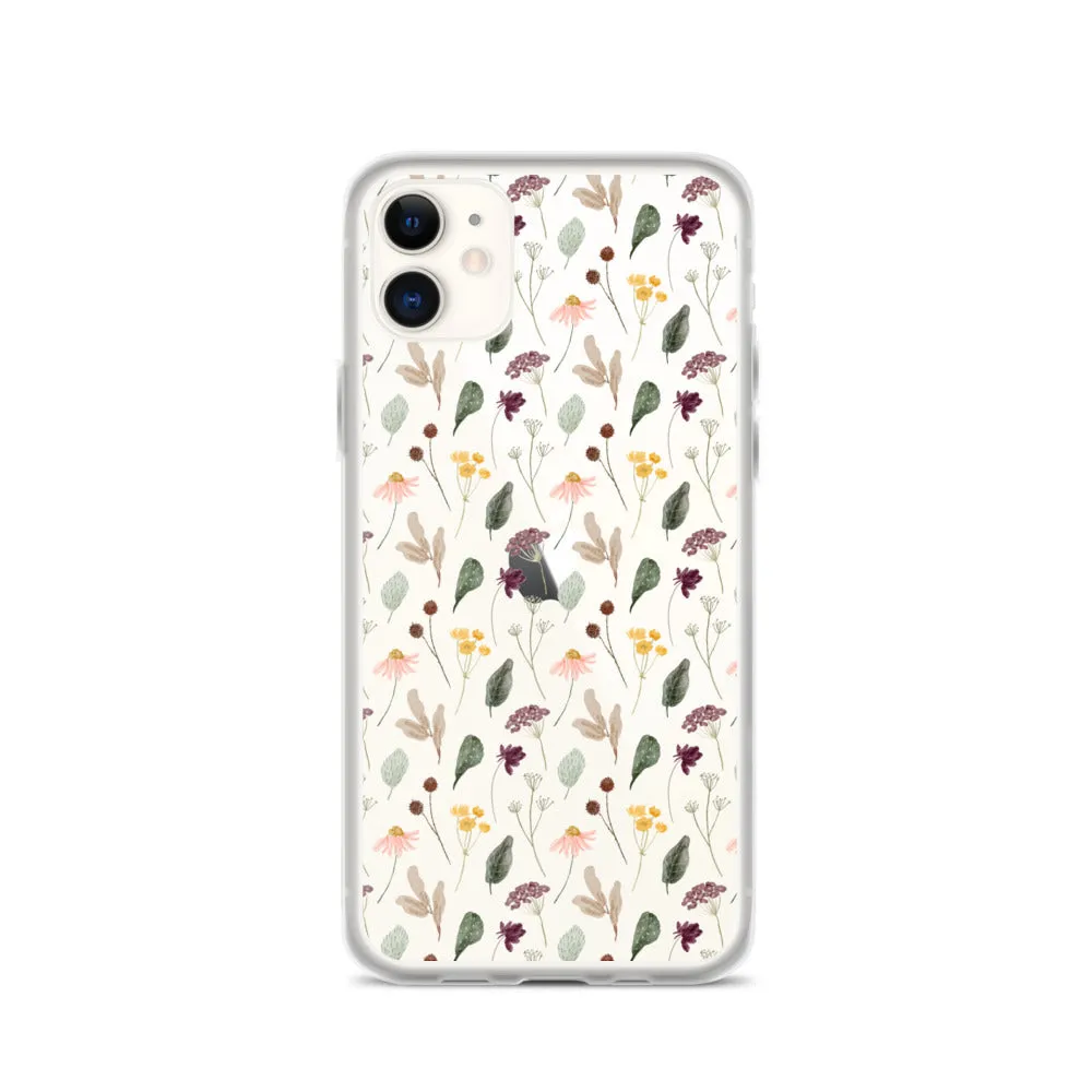 Wild Flowers Clear iPhone 14 13 Pro Max Case, Watercolor Transparent Aesthetic iPhone 12 11 Mini SE 2020 XS Max XR X 7 Plus 8 Cell Phone