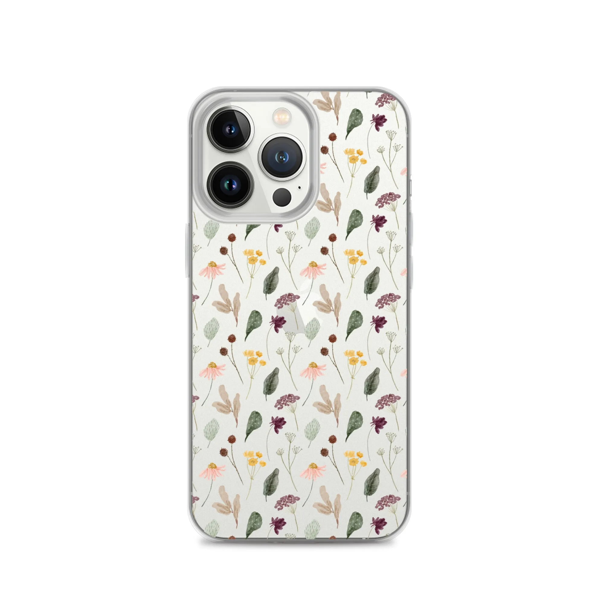 Wild Flowers Clear iPhone 14 13 Pro Max Case, Watercolor Transparent Aesthetic iPhone 12 11 Mini SE 2020 XS Max XR X 7 Plus 8 Cell Phone