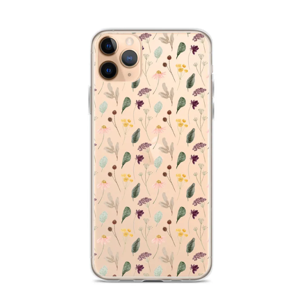 Wild Flowers Clear iPhone 14 13 Pro Max Case, Watercolor Transparent Aesthetic iPhone 12 11 Mini SE 2020 XS Max XR X 7 Plus 8 Cell Phone