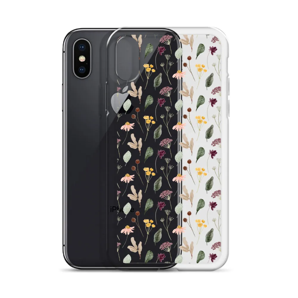 Wild Flowers Clear iPhone 14 13 Pro Max Case, Watercolor Transparent Aesthetic iPhone 12 11 Mini SE 2020 XS Max XR X 7 Plus 8 Cell Phone