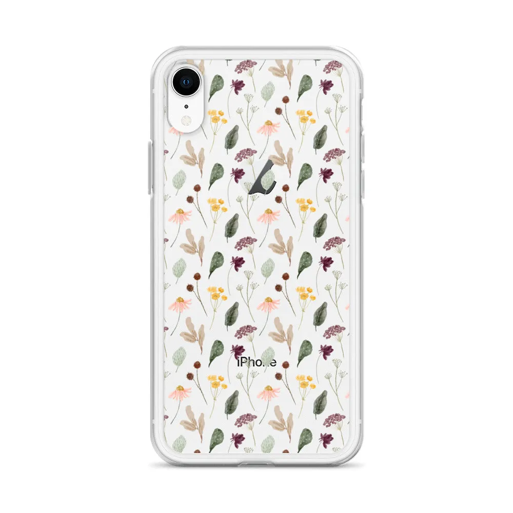 Wild Flowers Clear iPhone 14 13 Pro Max Case, Watercolor Transparent Aesthetic iPhone 12 11 Mini SE 2020 XS Max XR X 7 Plus 8 Cell Phone