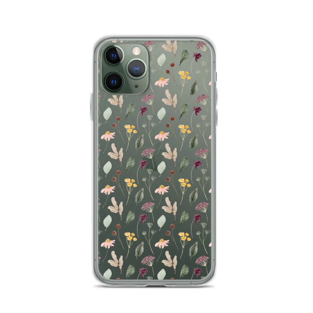 Wild Flowers Clear iPhone 14 13 Pro Max Case, Watercolor Transparent Aesthetic iPhone 12 11 Mini SE 2020 XS Max XR X 7 Plus 8 Cell Phone