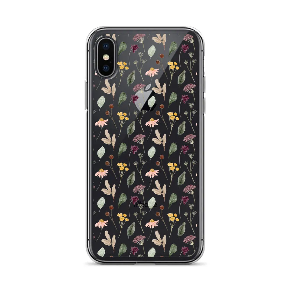 Wild Flowers Clear iPhone 14 13 Pro Max Case, Watercolor Transparent Aesthetic iPhone 12 11 Mini SE 2020 XS Max XR X 7 Plus 8 Cell Phone