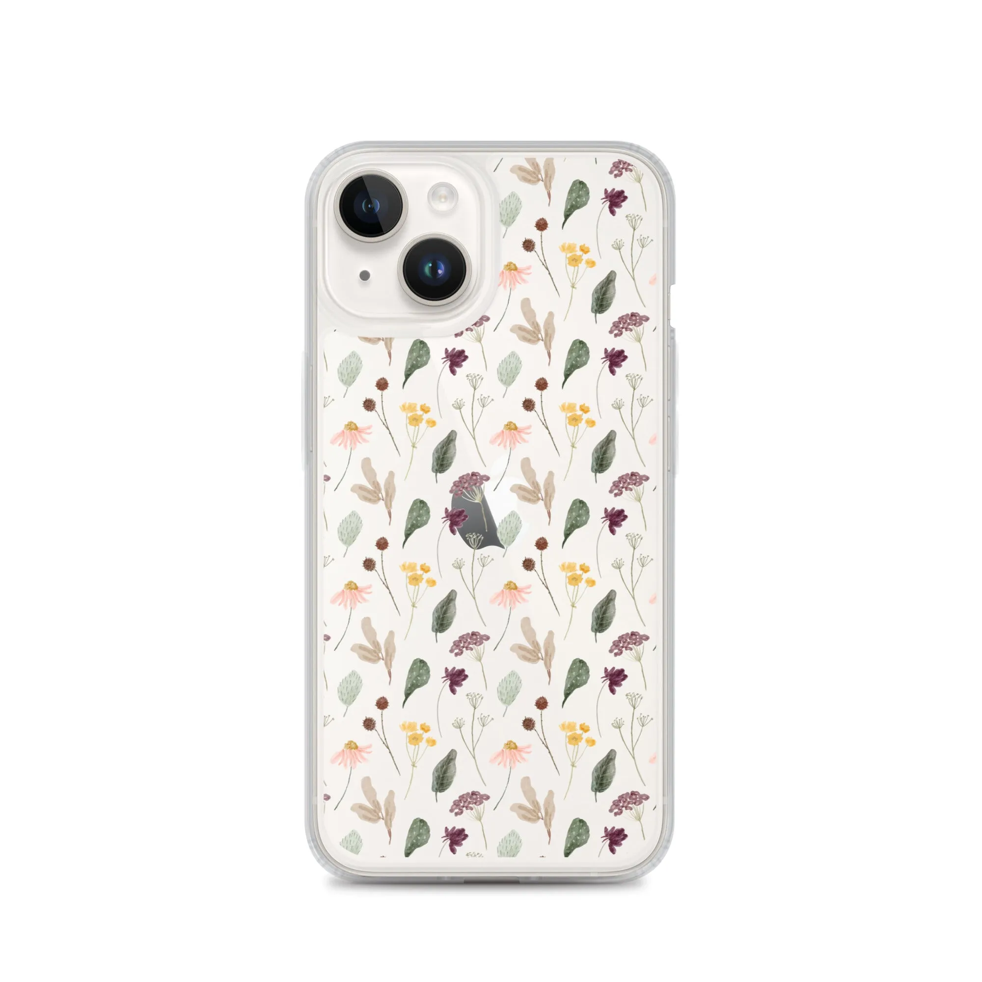 Wild Flowers Clear iPhone 14 13 Pro Max Case, Watercolor Transparent Aesthetic iPhone 12 11 Mini SE 2020 XS Max XR X 7 Plus 8 Cell Phone