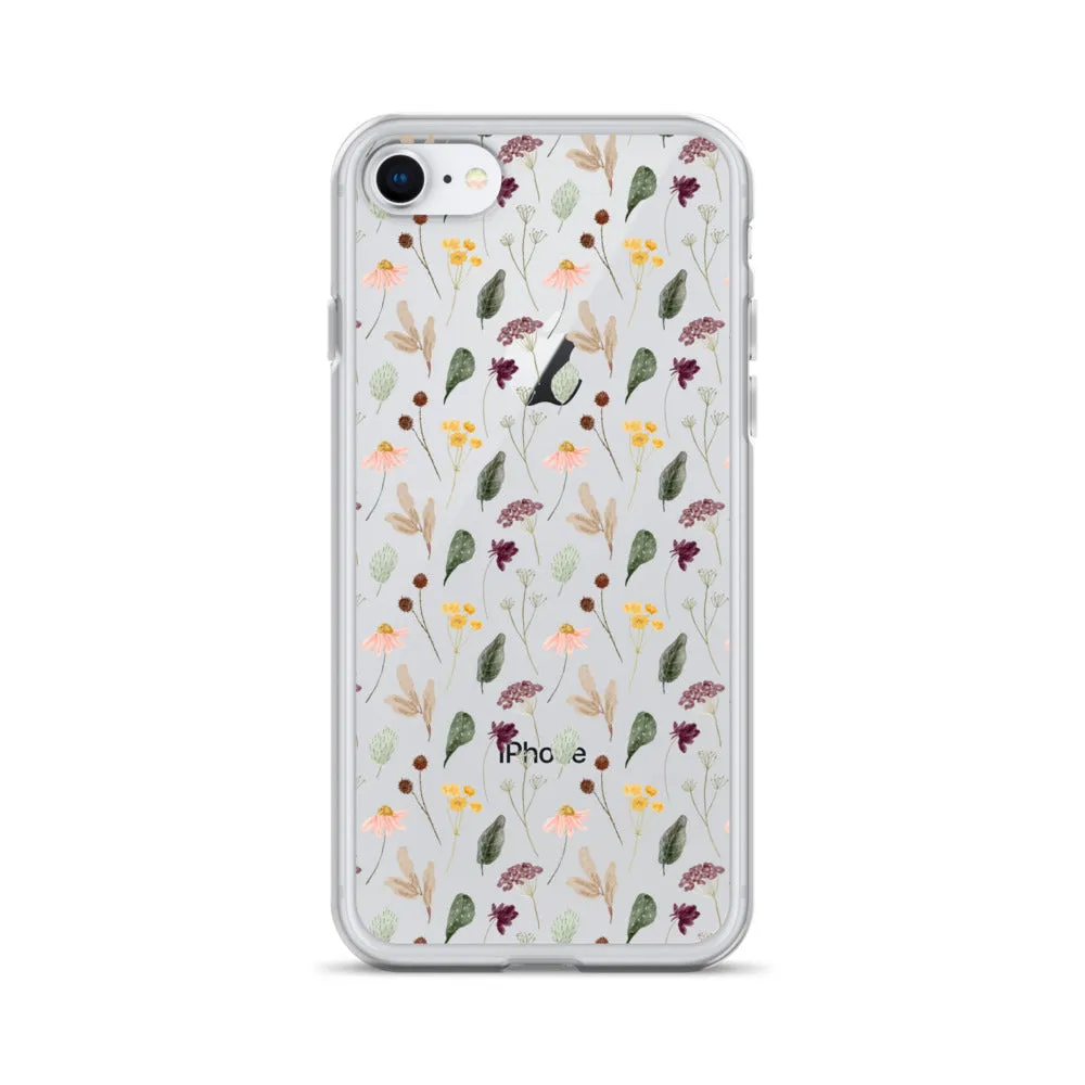 Wild Flowers Clear iPhone 14 13 Pro Max Case, Watercolor Transparent Aesthetic iPhone 12 11 Mini SE 2020 XS Max XR X 7 Plus 8 Cell Phone