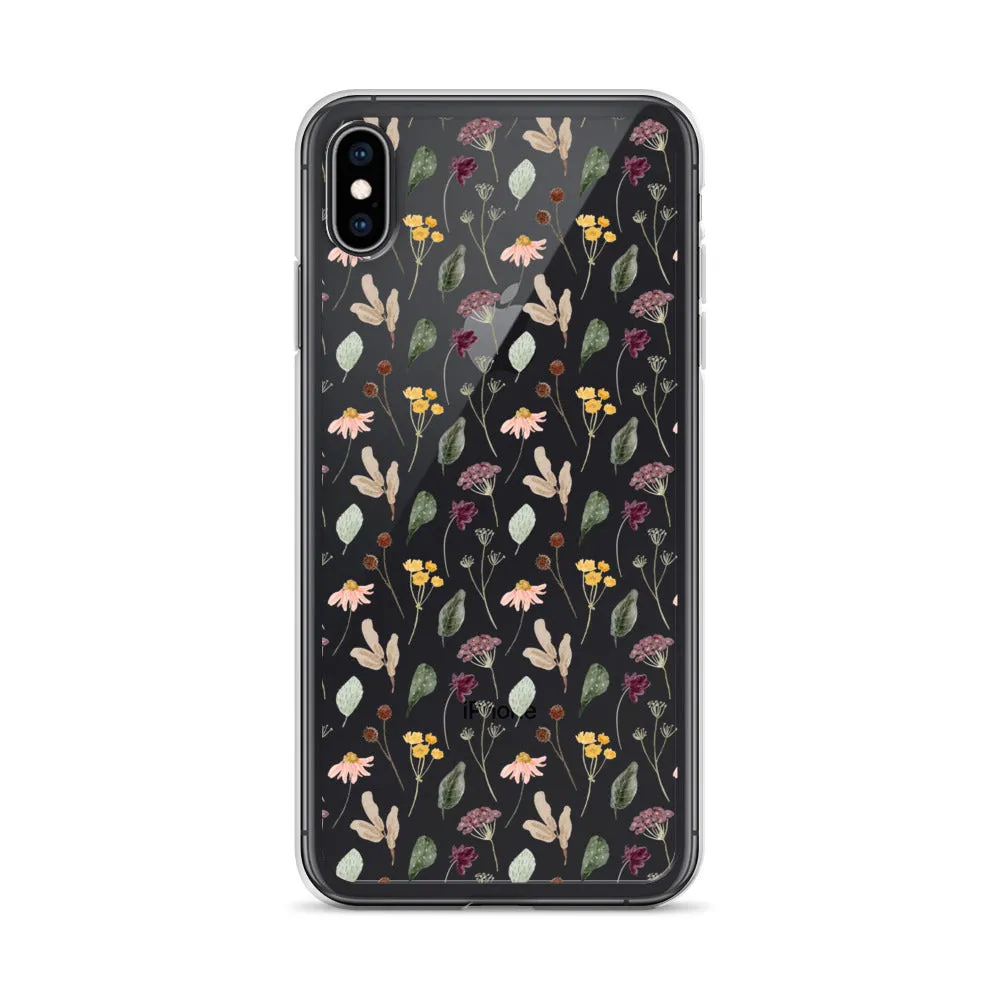 Wild Flowers Clear iPhone 14 13 Pro Max Case, Watercolor Transparent Aesthetic iPhone 12 11 Mini SE 2020 XS Max XR X 7 Plus 8 Cell Phone