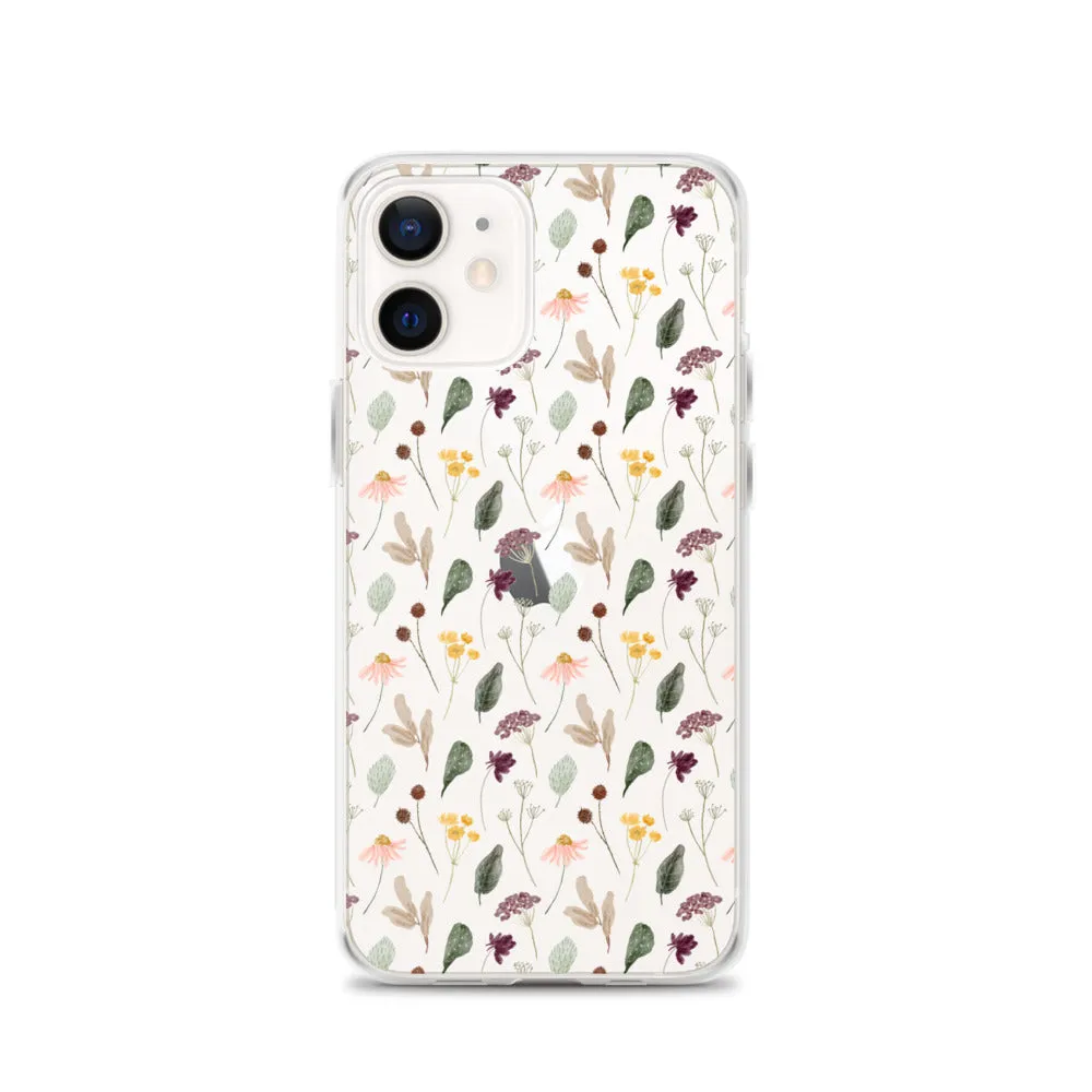 Wild Flowers Clear iPhone 14 13 Pro Max Case, Watercolor Transparent Aesthetic iPhone 12 11 Mini SE 2020 XS Max XR X 7 Plus 8 Cell Phone