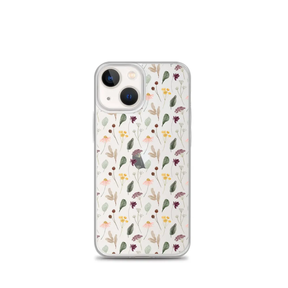 Wild Flowers Clear iPhone 14 13 Pro Max Case, Watercolor Transparent Aesthetic iPhone 12 11 Mini SE 2020 XS Max XR X 7 Plus 8 Cell Phone