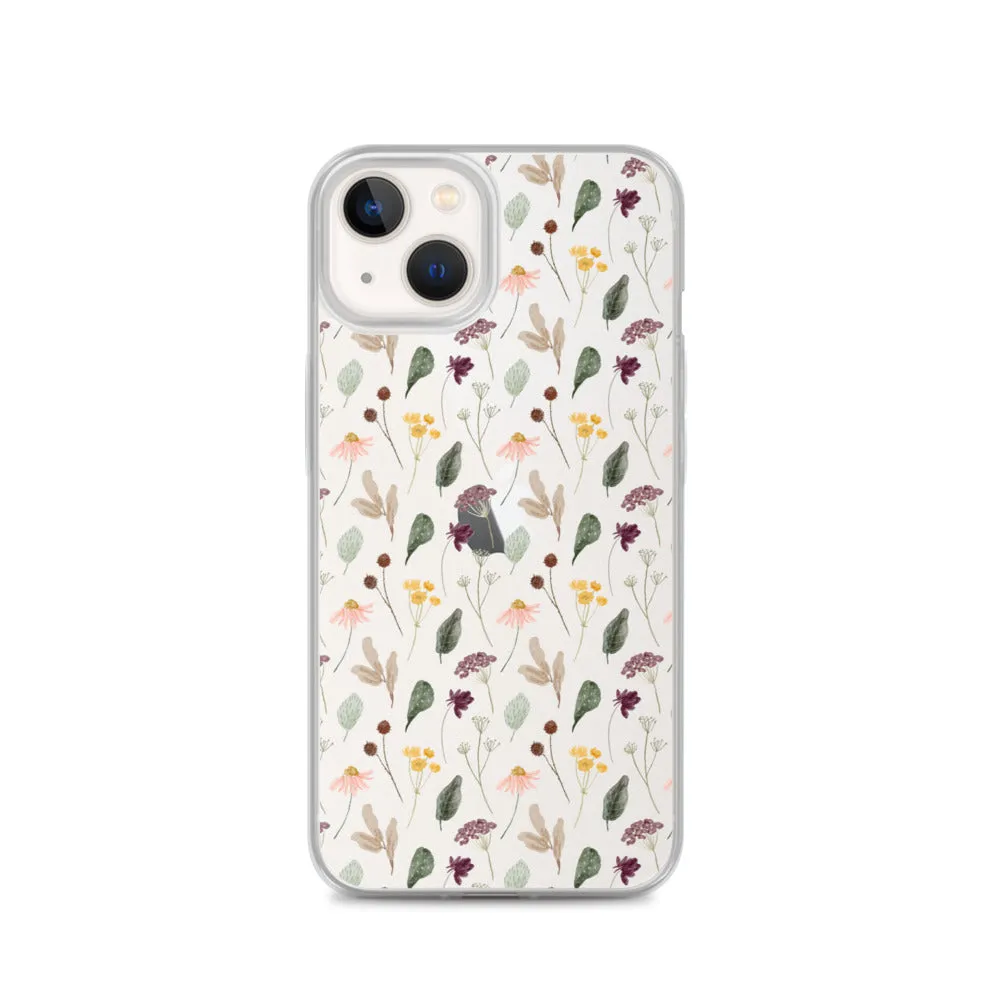 Wild Flowers Clear iPhone 14 13 Pro Max Case, Watercolor Transparent Aesthetic iPhone 12 11 Mini SE 2020 XS Max XR X 7 Plus 8 Cell Phone